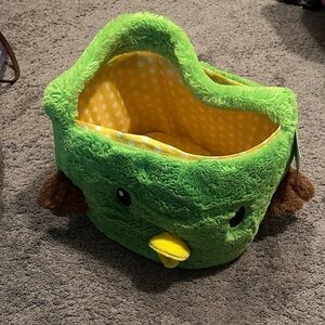Large Green Plush Bird Easter basket